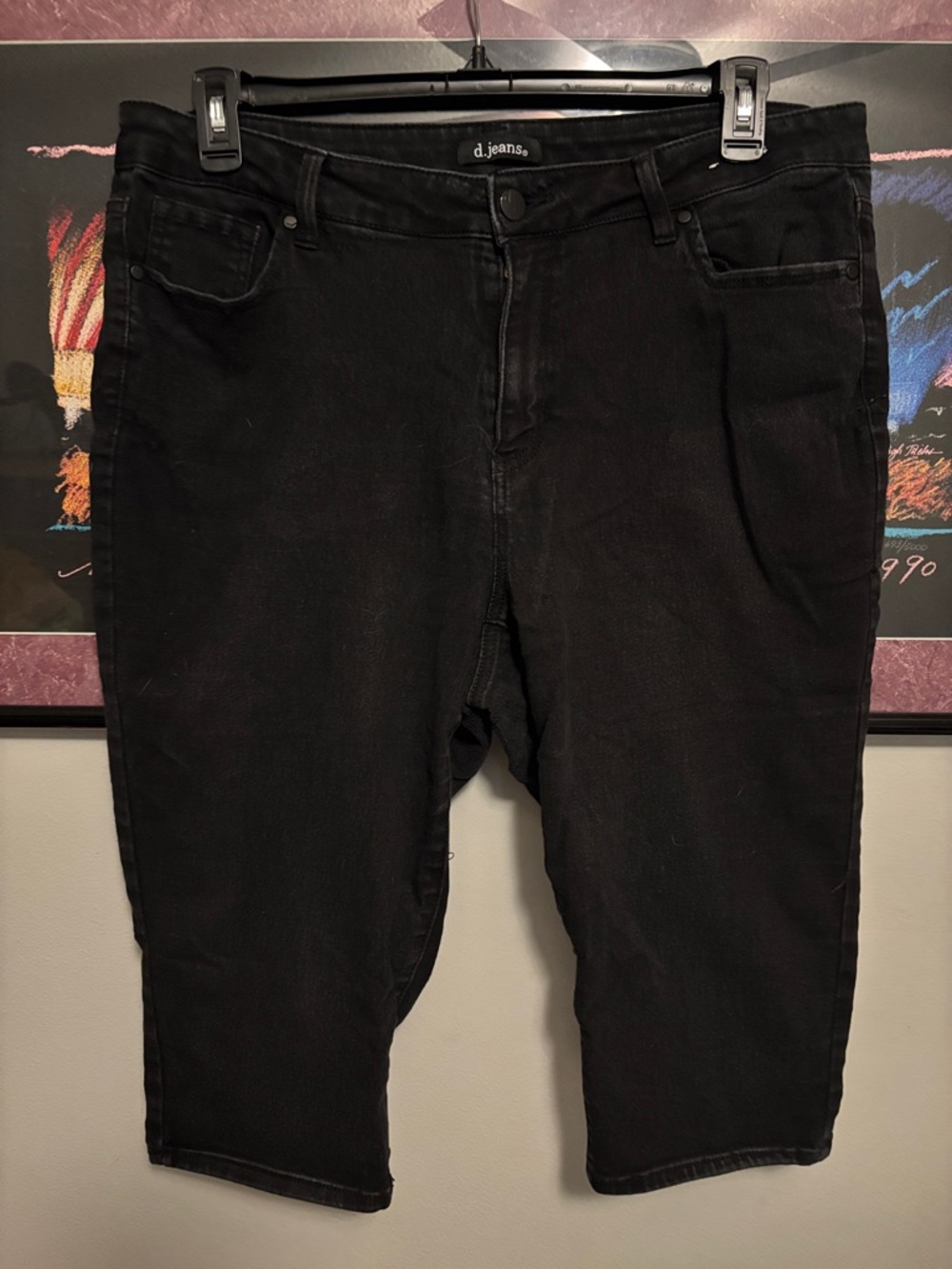 d. jeans Slim Black Womens Capris